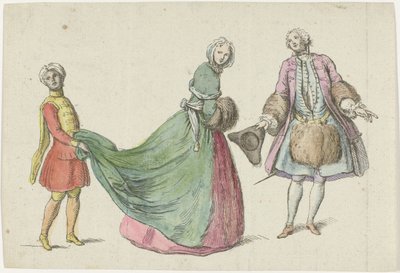 Elegante hombre y mujer con página en blanco
Modos de febrero-marzo de 1729
Mercure de France (título de la serie) de Anonymous