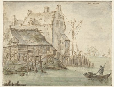 Casas individuales en un río de Anonymous