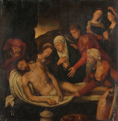Entierro de Cristo con José de Arimatea y Nicodemo, María Magdalena, la Virgen y San Juan Evangelista de Anonymous