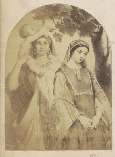 Reproducción fotográfica de (presumiblemente) un dibujo de María, Jesús e Isabel de Anonymous