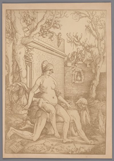 Reproducción fotográfica de la xilografía Aristóteles y Phyllis de Hans Baldung Grien de Anonymous