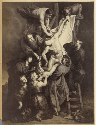 Reproducción fotográfica de una impresión según el cuadro Descendimiento de la cruz de Peter Paul Rubens de Anonymous