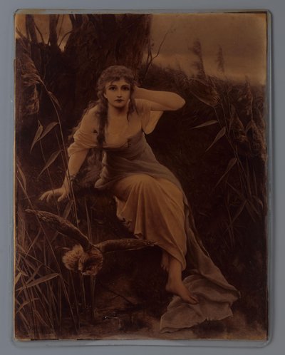 Reproducción fotográfica de una pintura de una mujer joven con un búho según Cuno von Bodenhausen de Anonymous