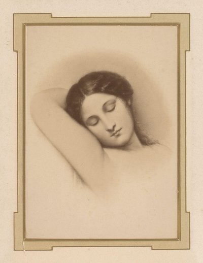 Fotoreproducción de un dibujo de una mujer dormida de Anonymous