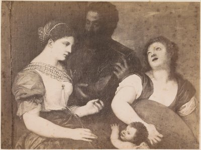 Reproducción fotográfica del cuadro Alegoría del amor según Tiziano Alegoría de Tiziano (título sobre objeto) káiserl. Königl. Gallery in Wien (título de la serie sobre el objeto) de Anonymous