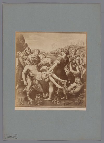 Reproducción fotográfica del cuadro Descendimiento de la cruz de Rafael, en la colección de la Galleria Borghese de Roma Roma. Hiel. Borghese. Depósito. Raffaello (título sobre objeto) de Anonymous