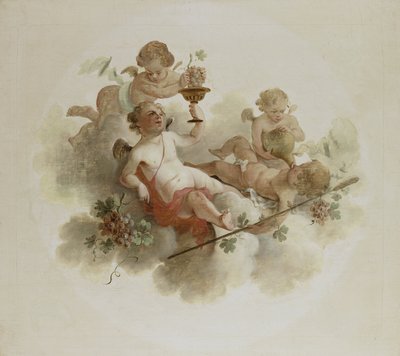 Cuatro putti con uvas de Anonymous