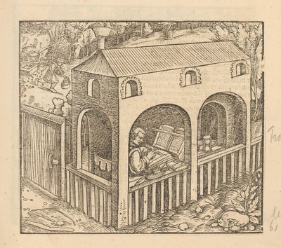 Francesco Petrarca escribe en su casa de Anonymous
