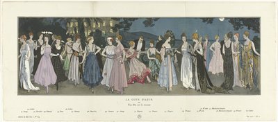 Gazette du Bon Ton, 1915 - No. 8-9: La Riviera francesa o Una fiesta en la terraza de Anonymous