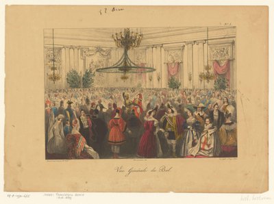 Casi disfrazado, 1834 Vue Générale du Bal (título sobre objeto) de Anonymous