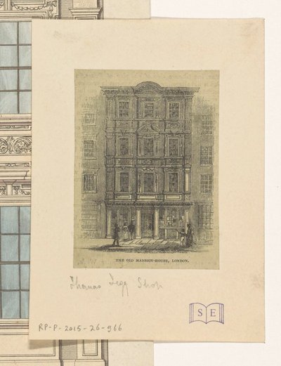 Aguilón de la tienda de Thomas Tegg en Londres
The Old Mansion-House, Londres (título en el objeto) de Anonymous