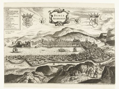 Vista de Bergen (Noruega), 1665 Berga Noruega (título sobre objeto) de Anonymous