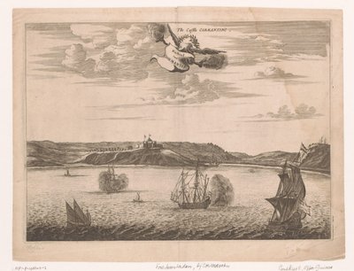 Vista de Fort Amsterdam en Ghana desde el agua El Castillo Cormantine / Castillo de Cormantin (título sobre el objeto) de Anonymous