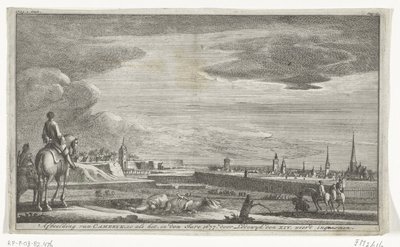 Vista de Cambrai, 1677 Representación de Cameryk, tal como es, en el año 1677. por Lodewyk XIV. fue tomado (título en el objeto) de Anonymous