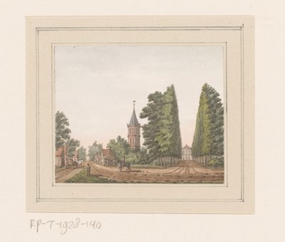 Vista de Oostkapelle con la casa de Rijnsburg en Zelanda de Anonymous