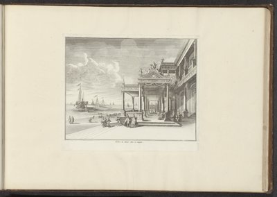 Vista del Palazzo Montalto en la costa de Nápoles Palais de Mont Alto en Nápoles (título sobre objeto) Palacios y Monumentos de Venecia, Livorno, Nápoles y Roma (título de la serie) de Anonymous