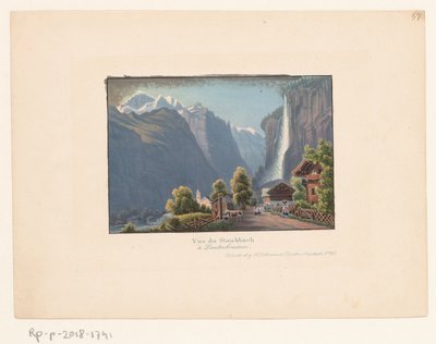 Vista de Staubbach y de la cascada de Staubbach
Vue du Staubback à Lauterbrunen (título en el objeto) de Anonymous