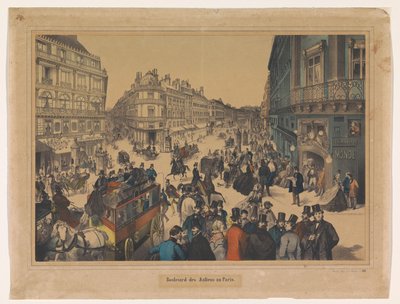 Vista del Boulevard des Italiens en París
Boulevard des Italiens zu Paris (título en el objeto) de Anonymous