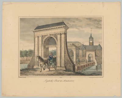 Vista del Leidsepoort en Ámsterdam
Leydsche Poort en Ámsterdam (título en el objeto)
Vistas de las seis puertas principales de la ciudad de Ámsterdam. 1er Cahier (título de la serie) de Anonymous