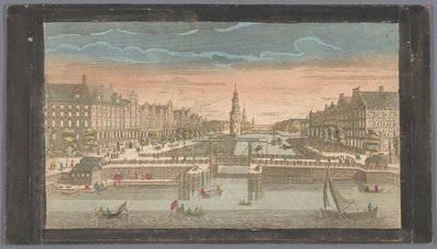 Vista del Oudeschans en Ámsterdam visto desde el río IJ de Anonymous