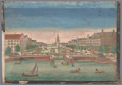 Vista del Oudeschans en Ámsterdam visto desde el río IJ de Anonymous