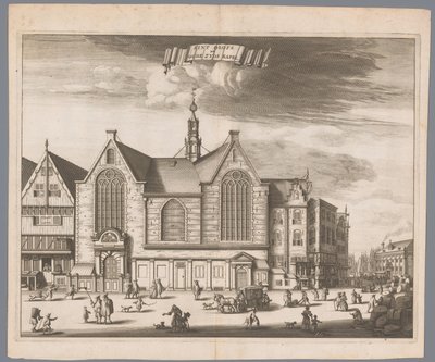 Vista de la Capilla de San Olof (Capilla Oudezijds) en Amsterdam Sint Olofs ahora Oude Zyds Chapel (título sobre el objeto) de Anonymous