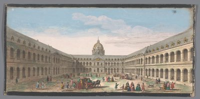 Vista del patio del Hôtel des Invalides en París
Vüe de la grande cour de l