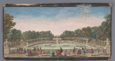 Vista del estanque de agua potable del jardín del Château de Marly
L
