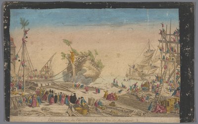 Vista del puerto de Rochefort con la salida del barco Duc de Bourgogne el 20 de octubre de 1751
Vue perspective du vaisseau du roy le Duc de Bourgogne (título en el objeto) de Anonymous