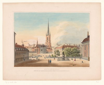 Vista de la iglesia de Riddarholmen, en Estocolmo
Estocolmo. Vista de Riddakholmen desde Riddarhustorget (título en el objeto) de Anonymous