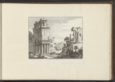 Vista de las ruinas del Septizonium en Roma Septizonii Severi Sepulchrum à Roma (título sobre el objeto) Palacios y Monumentos de Venecia, Livorno, Nápoles y Roma (título de la serie) de Anonymous