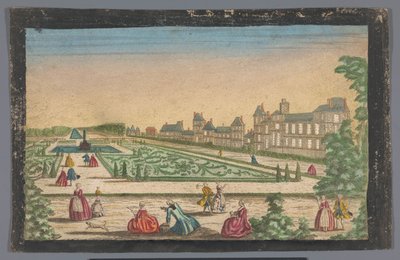 Vista del jardín y del Palacio de Fontainebleau de Anonymous