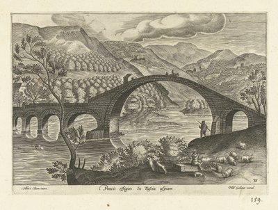 Gezicht op een brug en Toscana Un retrato del puente. En cualquier lugar de la Toscana (título sobre el objeto) Varias perspectivas de las ruinas (título de la serie) de Anonymous