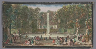 Vista del Bassin des Muses en el jardín del Château de Marly
Le Bassin des Muses dans le jardin de Marli (título en el objeto) de Anonymous