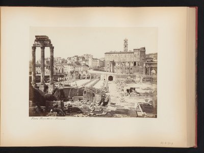 Vista del Foro Romano con el Templo de Cástor y Pólux en Roma, Italia Foro Romano. Roma (título sobre objeto) de Anonymous