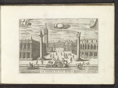 Vista de la Piazzetta de Venecia La Piazza di San Marco (título sobre el objeto) de Anonymous