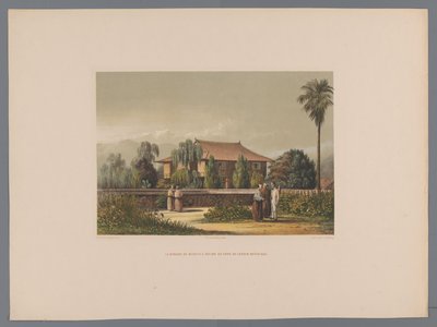Vista de la casa de las artes de Deshima, con el jardín botánico al fondo
La casa del médico en Desima al fondo del jardín botánico (título en el objeto)
Recuerdos de Japón, vistas de la naturaleza con texto del conde de Lijnden (título de la serie en el de Anonymous