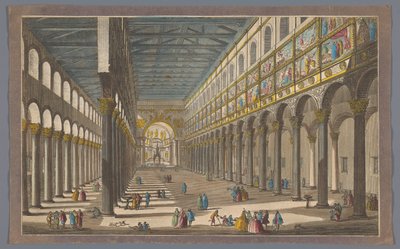 Vista del interior de la Iglesia de San Pablo extramuros en Roma
El interior de la Iglesia de San Pablo en Roma, construida por Constantino el Grande (título en el objeto) de Anonymous