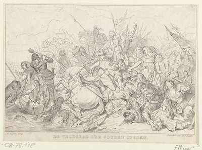 Batalla de las Espuelas Doradas, 1302 La Batalla de las Espuelas Doradas (título sobre el objeto) de Anonymous