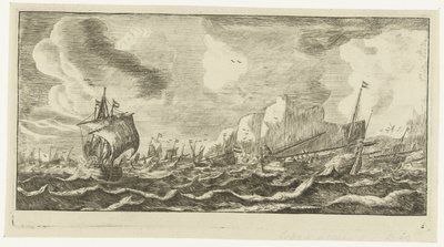 Tubos de arenque en el mar Paisajes marinos e imágenes de barcos (título de la serie) de Anonymous