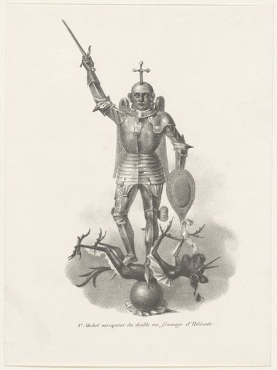 San Miguel venciendo al diablo con queso holandés, 1830 St. Michel vainqueur du diable au fromage d