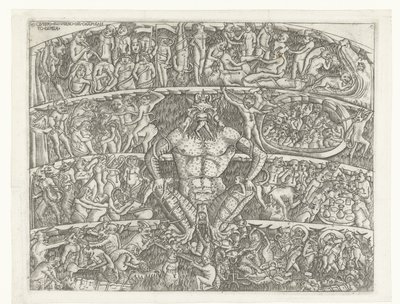 Infierno con Satanás y castigo de los pecadores por demonios Questo el inferno del chapo santo di Pisa (título sobre objeto) de Anonymous