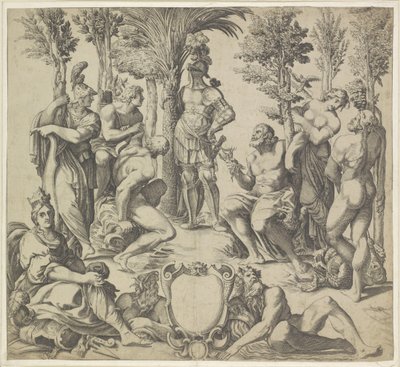 Duque de Mantua con los seis principales dioses paganos de Anonymous
