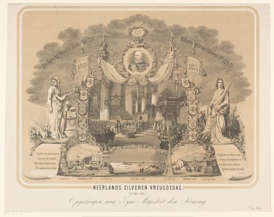 Toma de posesión de Guillermo III como rey de los Países Bajos Día de plata holandés de la alegría. (12 de mayo de 1874.) (título sobre el objeto) de Anonymous