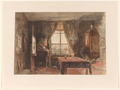 Interior del estudio de un pintor de Anonymous
