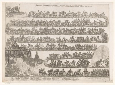 Entrada en Roma de la reina Cristina de Suecia Ingresso Solenne en Roma della Maestra della Regina di Svezia ai 23 xbre 1655 (título sobre objeto) de Anonymous