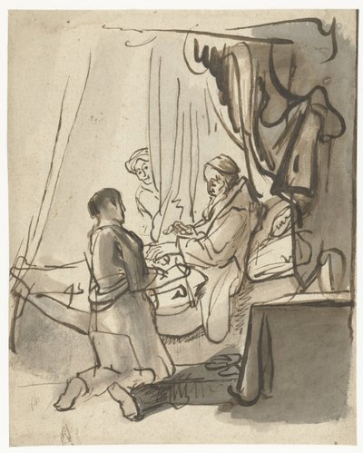 Isaac bendice a Jacob de Anonymous