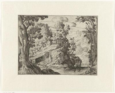 paisaje italiano con río de Anonymous