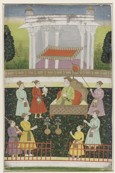 Jahangir sentado en un trono de Anonymous