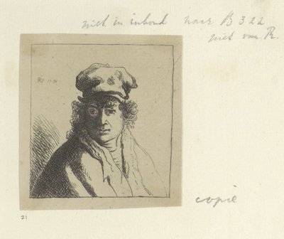 Joven con pelo rizado y gorra. Recueil de quatre-vingt-cinq estampes originales (título de la serie) de Anonymous
